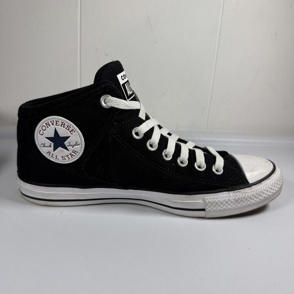 Converse Chuck Taylor All Star Shoes Mens Size 8 Black Canvas Mid Top Sneakers - Picture 7 of 11
